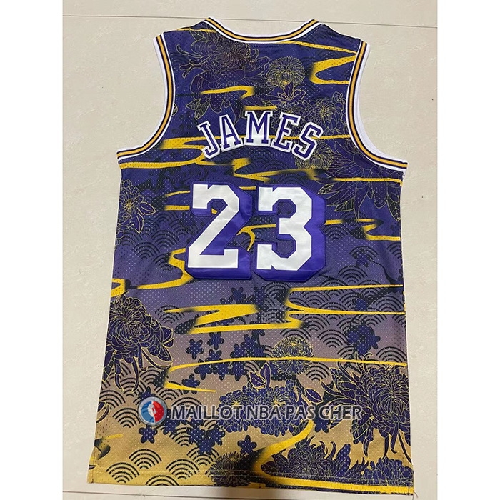Maillot Los Angeles Lakers LeBron James NO 23 Mitchell & Ness Lunar New Year Volet